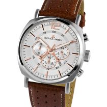 Jacques Lemans 1-1645D Lugano Chronographe Montre Homme 46mm 10ATM