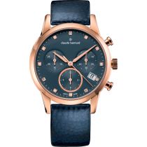 Claude Bernard 10231-37R-BUIPR1 Montre Femme Classique Chronographe 35mm 5ATM 