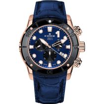 Edox 10242-TINR-BUIRN CO-1 Chronographe Montre Homme 45mm 100ATM