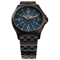 Traser H3 108739 P67 Officer GunMetal Bleu Montre Homme 42mm 