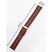 Bracelet de montre 20 x 185 mm brun boucle or