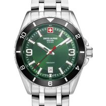 Swiss Alpine Military 7034.1138 Montre Homme Sierra argent vert 42mm 10ATM