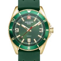 Swiss Alpine Military 7034.1814 Montre Homme Sierra doré vert 42mm 10ATM