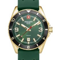 Swiss Alpine Military 7034.1818 Montre Homme Sierra doré vert 42mm 10ATM