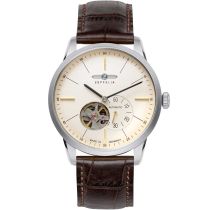Zeppelin 7364-5 Flatline Automatique Open Heart Montre Homme 40mm 5ATM