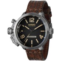 U-Boat 8807 Capsule 50 mm SS BK BE Automatique Montre Homme 10ATM