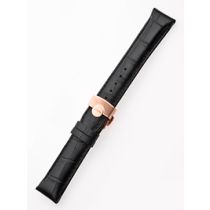 Perigaum Bracelet en cuir 22 x 175 mm noir rose boucle déployante