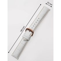 Perigaum Bracelet en cuir 22 x 160 mm blanc rose boucle