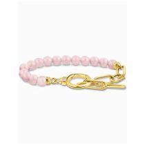 Thomas Sabo A2134-414-9-L19V Bracelet plaqué or avec perles roses