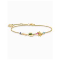 Thomas Sabo A2150-488-7-L19V Bracelet plaqué or avec palmier cactus et pierres multicolores