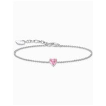 Thomas Sabo A2157-051-9-L19V Bracelet argenté avec zircon rose en forme de cœur