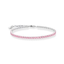 Thomas Sabo A2167-051-9-L19V Bracelet tennis avec pierres roses 16-19 cm