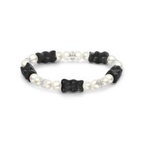 Thomas Sabo A2170-052-11-L17 Bracelet De Perles Avec 5 Oursons d'Or Noir