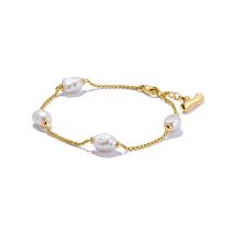 Thomas Sabo A2189-430-14-L19V Bracelet Avec Perles Natural Beauty Plaqué or