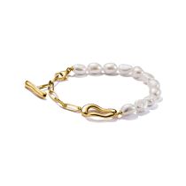 Thomas Sabo A2190-430-14-L19V PerlenBracelet Natural Beauty Plaqué or