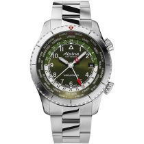 Alpina AL-255GR4S26B Startimer Pilot Worldtimer Montre Homme 41mm 10ATM