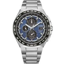 Citizen AT8238-84L Montre Homme Eco-Drive Super-Titane Radio Chronographe 44mm 10ATM  