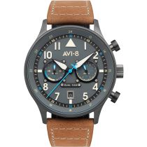 AVI-8 AV-4088-04 Carey Dual Time Montre Homme 44mm 5ATM