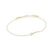 ANIA HAIE BAU007-01YG Afterglow Bracelet avec saphir blanc en or 14C