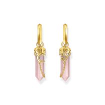 Thomas Sabo CR722-414-9 Créoles en or avec pendentif en cristal rose & symboles Femme