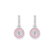 Thomas Sabo CR723-691-9 Créoles argentées avec pendentif rose & zirconium Femme