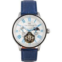 Carl von Zeyten CVZ0081WHS Schiltach Automatique Dual Time Montre Homme 46mm 