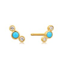 ANIA HAIE Clous d'oreille Terquoise & Sapphire or 14K EAU001-11YG