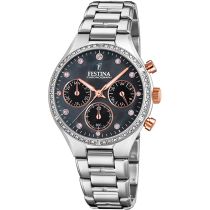 Festina F20401/4 Boyfriend Chronographe Montre Femme 36mm 5ATM