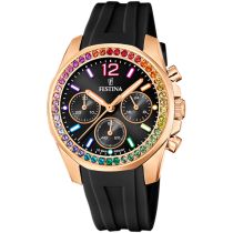 Festina F20611/3 Boyfriend Chronographe Montre Femme 38mm 10ATM