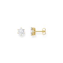 Thomas Sabo H2300-414-14 Boucles d'oreilles dorées avec une grande pierre blanche 7,0 mm Femme