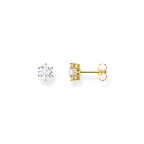 Thomas Sabo H2301-414-14 Clou d'oreille doré avec pierre taillée blanche en brillant 6,0 mm Femme