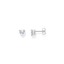 Thomas Sabo H2306-051-14 Clou d'oreille argenté avec pierre blanche en forme de cœur 7,0 mm Femme