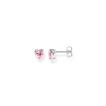 Thomas Sabo H2306-051-9 Clou d'oreille argenté avec pierre rose en forme de cœur 7,0 mm Femme
