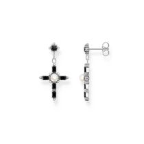 Thomas Sabo H2312-167-11 Boucles d'Oreilles Argent Cross Romance noir Femme