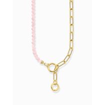 Thomas Sabo KE2193-414-9-L47V Collier doré avec maillons et perles roses Femme