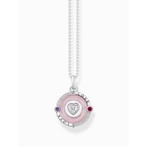 Thomas Sabo KE2201-390-9-L45V Collier argent avec pendentif rose et pierre en forme de cœur Femme
