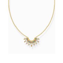 Thomas Sabo KE2203-488-7-L45V Chaîne plaquée or avec rayons de soleil et pierres multicolores Femme