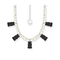 Thomas Sabo KE2208-052-11-L50V Collier De Perles Argentées Avec 5 Ours Or Noirs Femme