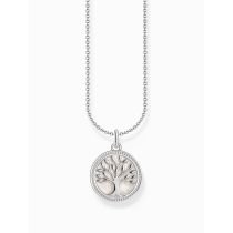 Thomas Sabo KE2220-007-21-L45V Collier en argent avec pendentif Tree of Love et émail blanc Femme