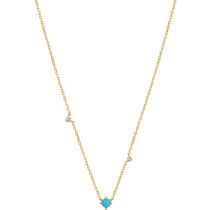 ANIA HAIE NAU001-02YG Terquoise & Sapphire Collier Femme or 14K, réglable