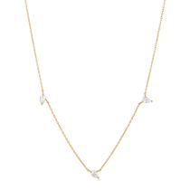 ANIA HAIE NAU007-02YG Afterglow Collier femme avec saphir blanc en or 14C, réglable