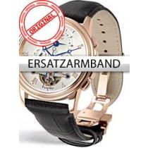 Perigaum Bracelet de rechange noir 24 mm avec boucle déployante rosé
