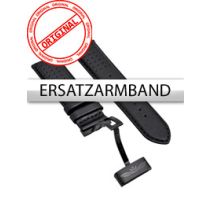 Perigaum Bracelet de rechange cuir P-1001 noir sans boucle 24 mm