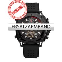 Perigaum Bracelet de rechange Silicone P-1001 noir sans boucle 24 mm