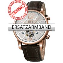 Perigaum Bracelet de rechange cuir P-1111 brun rose boucle 24 mm