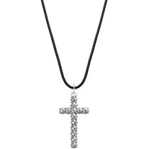 Rebel & Rose NL028-S-70 Studded Cross Black Collier Unisexe 70cm