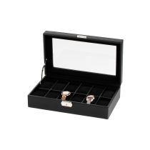 Rothenschild Boîte de montre RS-1098-12CFBL pour 12 Montres noir