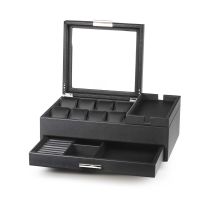 Rothenschild RS-LF8WB2V-BL Boîte à montres et à accessoires En Croûte de cuir [6] noir avec tiroir