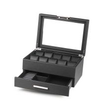 Rothenschild RS-LMWB-10WD Boîte à montres et à accessoires En Croûte de cuir [10] noir avec tiroir