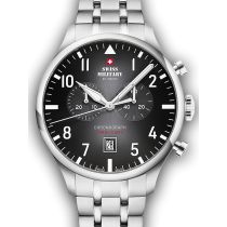 Swiss Military SM34098.01 Vintage Chronographe Montre Homme 43mm 10ATM